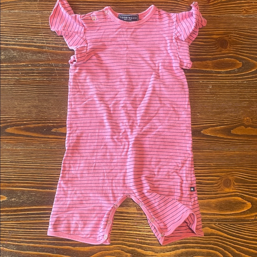 Pink Striped Baby Romper